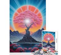 for Adults 1000 Piece Puzzle Cherry Blossom Nova Home Decoration Toys Gifts for Women Men Impossible Game with Fully Interlocking Randomly Shaped Pieces Size 50x75cm