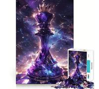 for Adults 1000 Piece Puzzle Chess King in Space Seamless Cut Game Problem Solve Toy Casual Play Game Xmas Scene Art (50x75cm)