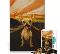 for Adults 1000 Piece Puzzle Chihuahua Scream Sharp Cut Art Smart Challenge Fun Idle Time Game Christmas Wall Decor (50x75cm)