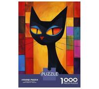 for Adults 1000 Piece Puzzle Colorful Abstract Cat Teenager Puzzles Relax Games Improve Memory Unique Gifts for Birthday And Christmas 70x50cm/1000pcs