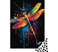 for Adults 1000 Piece Puzzle Colorful Dragonfly Art Print Puzzles for Adults Hands-on Game Staycation Kill Time Unique Gifts for Birthday And Christmas 52x38cm/1000pcs