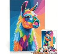 for Adults 1000 Piece Puzzle Colorful Llama Portrait, Educational Games, Difficult And Challenge, for Is Ideal As A Gift 38x52cm
