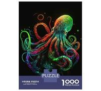 for Adults 1000 Piece Puzzle Colorful Neon Octopus Jigsaw Anti-Stress Toys Presents for Women Unique Gifts for Birthday And Christmas 70x50cm/1000pcs