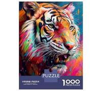 for Adults 1000 Piece Puzzle Colorful Tiger Wall Art Print-1 Jigsaw Puzzle Anti-Stress Toys Difficult Hard Unique Gifts for Birthday And Christmas 70x50cm/1000pcs