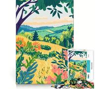 for Adults 1000 Piece Puzzle Connecticut Summer Fields Minimalist Art Sharp Cut Art Smart Challenge Fun Idle Time Game Christmas Wall Decor (38x26cm)