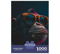 for Adults 1000 Piece Puzzle Cool Monkey And Sunglasses Puzzles for Adults Brain Teaser Game Perfect Decoration Difficult And Challenge 70x50cm/1000pcs