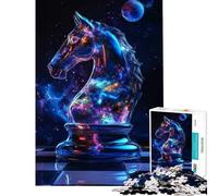 for Adults 1000 Piece Puzzle Cosmic Knight Chess Piece Fun at Home Activities, Precision Cutting Practical Game Suitable for Ages 14 And Up (38X26CM)
