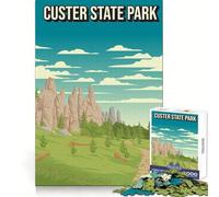 for Adults 1000 Piece Puzzle Custer State Park Pixel Art Poster Precise Joint Play Smart Brain Toy Free Time Game Birthday Mind Gift (38x52cm)