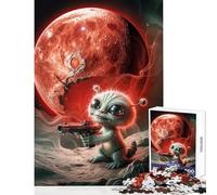 for Adults 1000 Piece Puzzle Cute Alien with Gun on Mars Family Game Family Activities Toy Wall Decor Unique Gifts for Birthday And Christmas (38x52cm)