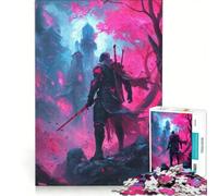 for Adults 1000 Piece Puzzle Cyberpunk Ninja in Cherry Blossom City, Educational Games, Difficult And Challenge, for Is Ideal As A Gift 50x75cm