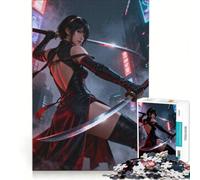 for Adults 1000 Piece Puzzle Cyberpunk Ninja with Dual Katanas, Educational Games, Difficult And Challenge, for Is Ideal As A Gift 38x52cm