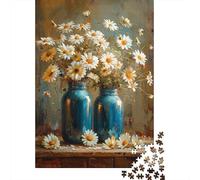 for Adults 1000 Piece Puzzle Daisy Flower Vase Decor Puzzles for Adults Hands-on Game Staycation Kill Time Unique Gifts for Birthday And Christmas 52x38cm/1000pcs