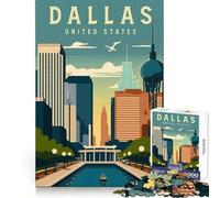 for Adults 1000 Piece Puzzle Dallas Texas United States Precise Joint Play Smart Brain Toy Free Time Game Birthday Mind Gift (50x75cm)