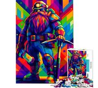 for Adults 1000 Piece Puzzle Deep Rock Galactic Dwarf Miner Digital Art Fun at Home Activities, Precision Cutting Practical Game Suitable for Ages 14 And Up (38X26CM)