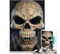 for Adults 1000 Piece Puzzle Detailed Skull with Fangs Made of cardboard Suitable for ages 14 and up Challenging play toys It is ideal as a gift for the whole family。size:26x38cm/10.24x14.96inch