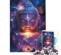 for Adults 1000 Piece Puzzle Divine Enlightenment Cosmic Buddha Vision Jigsaw for Teenagers Pattern Assembly Parent-child Interaction Birthday And Unique Gifts (Size 38x26cm)