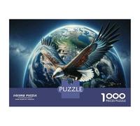 for Adults 1000 Piece Puzzle Eagle Soaring Above Earth Jigsaw Puzzle Anti-Stress Toys Difficult Hard Unique Gifts for Birthday And Christmas 52x38cm/1000pcs