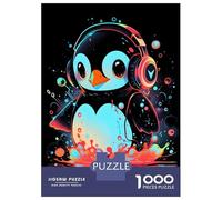 for Adults 1000 Piece Puzzle Epic Penguin Headphones Puzzles for Adults Hands-on Game Staycation Kill Time Unique Gifts for Birthday And Christmas 70x50cm/1000pcs