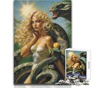 for Adults 1000 Piece Puzzle Eve And The Serpent with Apple Tough Challenge Family Game Suitable for Ages 14 And Up (size 38x26cm)