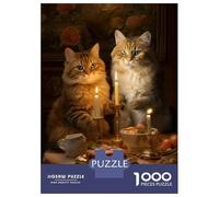 for Adults 1000 Piece Puzzle Fat Cats Dinner Kitchen Jigsaws for Adults Toy Wall Decor Enhance Memory Unique Gifts for Birthday And Christmas 38x26cm/1000pcs