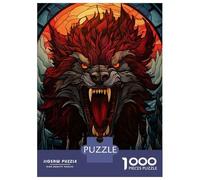 for Adults 1000 Piece Puzzle Fenrir Stained Glass Jigsaws for Adults Toy Wall Decor Enhance Memory Unique Gifts for Birthday And Christmas 52x38cm/1000pcs