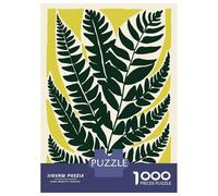 for Adults 1000 Piece Puzzle Fern Leaf Botanical Art Print Puzzles for Adults Brain Teaser Game Perfect Decoration Difficult And Challenge 38x26cm/1000pcs