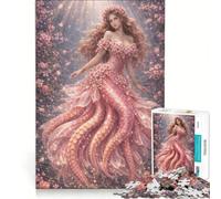 for Adults 1000 Piece Puzzle Flower Fantasy Mermaid, Educational Games, Difficult And Challenge, for Is Ideal As A Gift 38X52CM