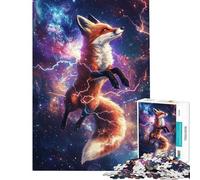 for Adults 1000 Piece Puzzle Fox of The Cosmos Jigsaw for Teenagers Pattern Assembly Parent-child Interaction Birthday And Unique Gifts (Size 38x26cm)