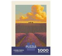 for Adults 1000 Piece Puzzle France Lavender Field Landscape Art Puzzles for Adults Brain Teaser Game Perfect Decoration Difficult And Challenge 38x26cm/1000pcs