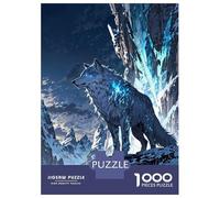 for Adults 1000 Piece Puzzle Frost Guardian White Wolf in Snowy Mountains Jigsaws for Adults Toy Wall Decor Enhance Memory Unique Gifts for Birthday And Christmas 38x26cm/1000pcs