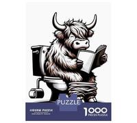 for Adults 1000 Piece Puzzle Funny Toilet Cow Puzzles for Adults Hands-on Game Staycation Kill Time Unique Gifts for Birthday And Christmas 52x38cm/1000pcs