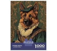 for Adults 1000 Piece Puzzle German Shepherd in Renaissance Attire Classic Dog Art Adult Jigsaw Puzzle Anti-Stress Toys But Fun And Humorous for Is Ideal As A Gift 70x50cm/1000pcs