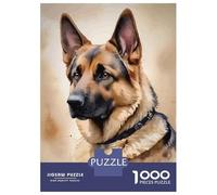 for Adults 1000 Piece Puzzle German Shepherd Watercolor Puzzles for Adults Hands-on Game Staycation Kill Time Unique Gifts for Birthday And Christmas 52x38cm/1000pcs