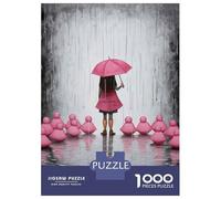 for Adults 1000 Piece Puzzle Girl with Pink Umbrella Jigsaw Puzzle Anti-Stress Toys Difficult Hard Unique Gifts for Birthday And Christmas 70x50cm/1000pcs