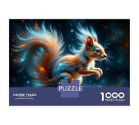 for Adults 1000 Piece Puzzle Glowing Squirrel Art Print Puzzles for Adults Hands-on Game Staycation Kill Time Unique Gifts for Birthday And Christmas 38x26cm/1000pcs