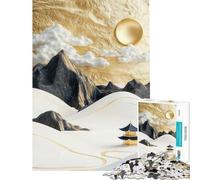 for Adults 1000 Piece Puzzle Gold Mountain Landscape Difficult And Challenge Learning Educational Hands-on Game for 14+ Puzzle Game Offered (50x75cm)