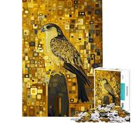 for Adults 1000 Piece Puzzle Golden Falcon Gustav Klimt Style Difficult And Challenge Learning Educational Hands-on Game for 14+ Puzzle Game Offered (38x52cm)