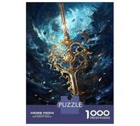 for Adults 1000 Piece Puzzle Golden Sword Fantasy Artwork Jigsaw Puzzle Toy Wall Decor A Work of Art Unique Gifts for Birthday And Christmas 52x38cm/1000pcs