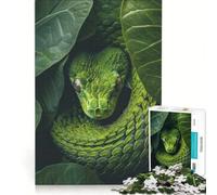 for Adults 1000 Piece Puzzle Green Snake, Educational Games, Difficult And Challenge, for Is Ideal As A Gift 38X26CM