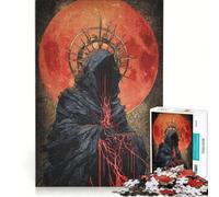 for Adults 1000 Piece Puzzle Grim Reaper Blood Moon, Educational Games, Difficult And Challenge, for Is Ideal As A Gift 38X26CM