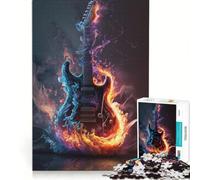 for Adults 1000 Piece Puzzle Guitar Fire, Educational Games, Difficult And Challenge, for Is Ideal As A Gift 38X26CM