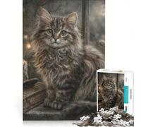 for Adults 1000 Piece Puzzle Halloween Cat with Witch Hat, Educational Games, Difficult And Challenge, for Is Ideal As A Gift 50X75CM