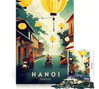 for Adults 1000 Piece Puzzle Hanoi, Vietnam Street Scene with Lanterns Precise Joint Play Smart Brain Toy Free Time Game Birthday Mind Gift (38x52cm)