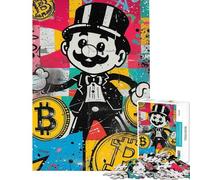 for Adults 1000 Piece Puzzle Happy Bitcoin Jigsaw for Teenagers Pattern Assembly Parent-child Interaction Birthday And Unique Gifts (Size 38x26cm)