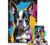 for Adults 1000 Piece Puzzle Happy Boston Terriers, Educational Games, Difficult And Challenge, for Is Ideal As A Gift 38X52CM