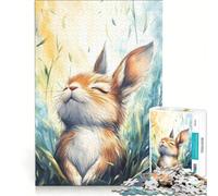 for Adults 1000 Piece Puzzle Happy Bunny in Grass, Educational Games, Difficult And Challenge, for Is Ideal As A Gift 38X52CM