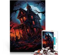 for Adults 1000 Piece Puzzle Haunted Mansion Made of cardboard Suitable for ages 14 and up Work of art Difficult Hard Gifts for Women Men 。size:26x38cm/10.24x14.96inch