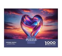 for Adults 1000 Piece Puzzle Heart-Shaped Sunset Balloon Jigsaw Puzzle Toy Wall Decor A Work of Art Unique Gifts for Birthday And Christmas 70x50cm/1000pcs