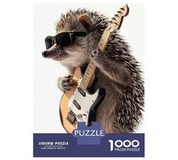 for Adults 1000 Piece Puzzle Hedgehog Guitar Puzzles for Adults Brain Teaser Game Perfect Decoration Difficult And Challenge 52x38cm/1000pcs