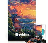 for Adults 1000 Piece Puzzle Hiroshima Japan Landscape Art Sharp Cut Art Smart Challenge Fun Idle Time Game Christmas Wall Decor (38x52cm)